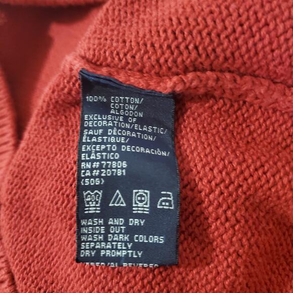 Tommy Hilfiger VTG Y2K Knit Crewneck Sweater Mens Size XL Ribbed Cotton Red - Picture 6 of 7